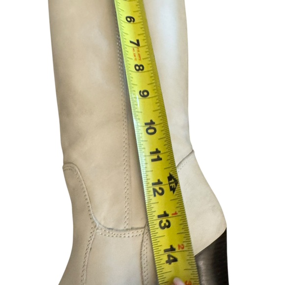 Elegant Cream Suede Knee-High Made in Italy Women's Boots - Picture 5 of 7